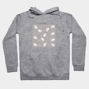 Palms Pattern silver, white, pink, leaves, tropical , fall TeePublic Hoodie